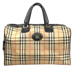 Authentic!!!! BURBERRY Bag Handbag Boston bag Canvas Nova Check Authentic